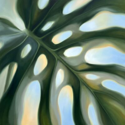 Monstera Window Leaf Canvas Wall Art