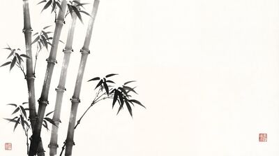 Bamboo Sumi-e Ink Wash Classic Canvas Painting
