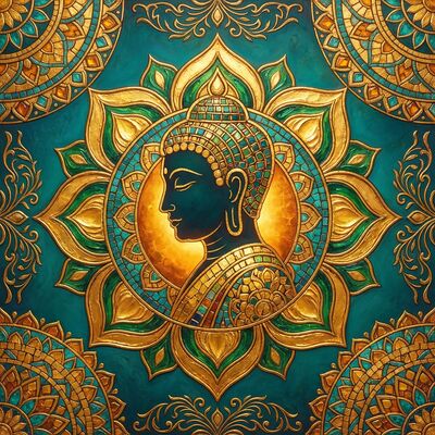 Buddha Face Profile Canvas Wall Art
