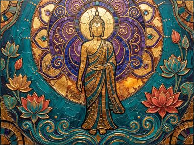Standing Buddha Canvas Painting