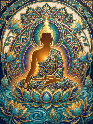 Meditation Garden Canvas Painting