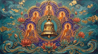 Temple Bell Canvas Wall Art