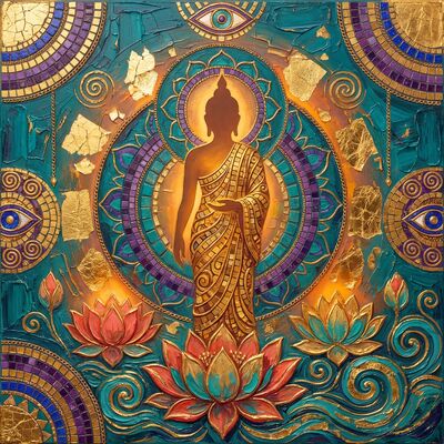 Standing Buddha Canvas Painting