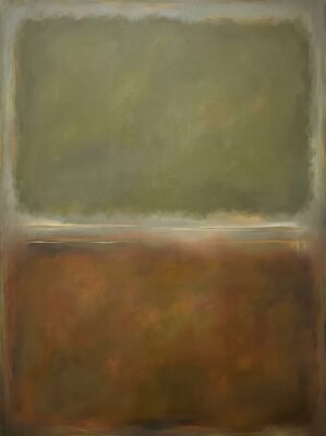 Mark Rothko Olive and Bronze Canvas Painting