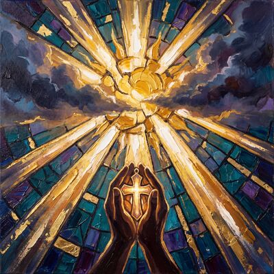 Cathedral Stained Glass Light Canvas Wall Art