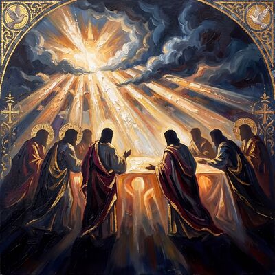 The Last Supper Glowing Table Canvas Wall Art