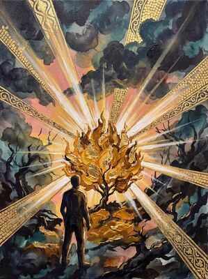 Burning Bush Divine Fire Canvas Painting