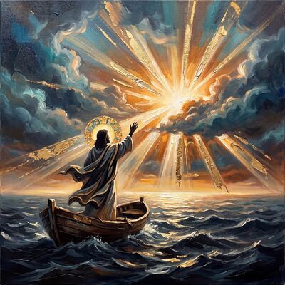 Jesus Calming the Storm Canvas Wall Art