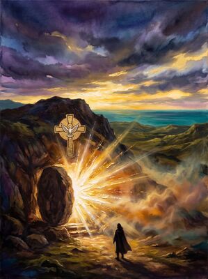 Empty Tomb Radiant Light Canvas Painting