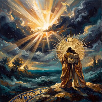 Prodigal Son Golden Light Canvas Painting