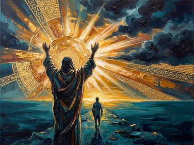 Hands Lifted to Heaven Canvas Painting