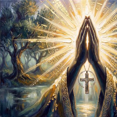 Garden of Gethsemane Green Canvas Painting