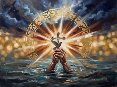 Baptism River Ochre Canvas Wall Art