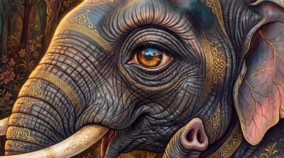 Elephant Eye Close Up Wisdom Canvas Painting