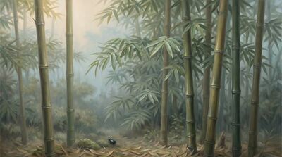 Eight Bamboo Academic Realist Oil Painting Canvas Wall Art