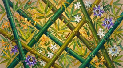 Bamboo Ornamental Tapestry Canvas Wall Art