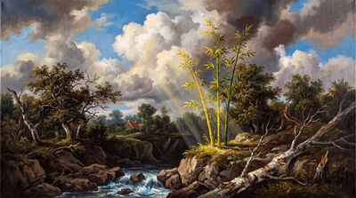 Bamboo Woodland Ravine Canvas Painting