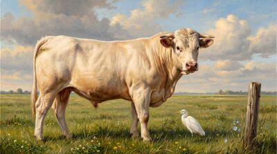 Sacred Cow Bull Portrait Oil Painting Canvas Wall Art