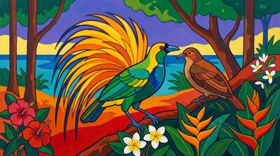 Birds of Paradise Tropical Canvas Wall Art