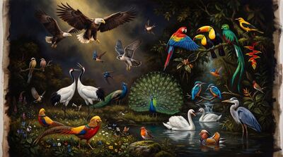 Avian Diversity Celebration Canvas Painting