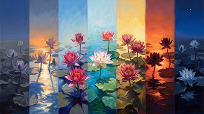 Supreme Lotus Dawn to Dusk Canvas Painting