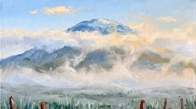 Mountain Morning Mist Emerging Oil Painting Canvas Wall Art