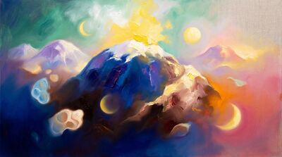 Floating Mountain Dreamscape Canvas Painting