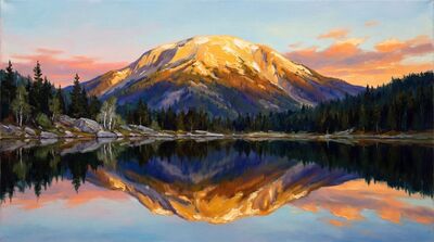 Mountain Reflected Peak Masterwork Canvas Painting