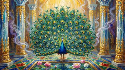 Peacock Ornate Palace Canvas Wall Art