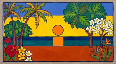 Sacred Tropical Sunrise Canvas Wall Art