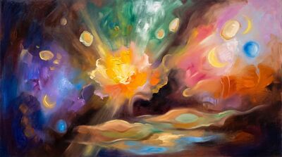 Abstract Light Sunrise Canvas Painting