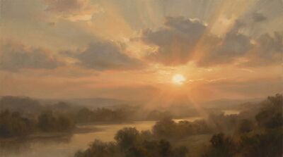 Heroic Landscape Sunrise Canvas Wall Art