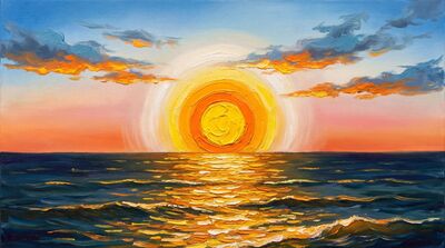 Ocean Masterwork Sunrise Canvas Painting