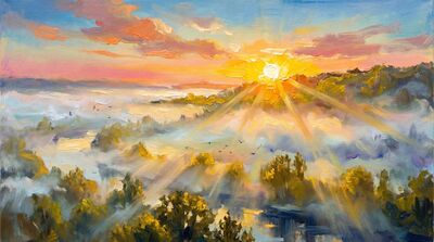 Valley Awakening Sunrise Canvas Wall Art