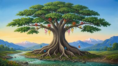 Tropical Ceiba Tree Oil Painting Canvas Wall Art