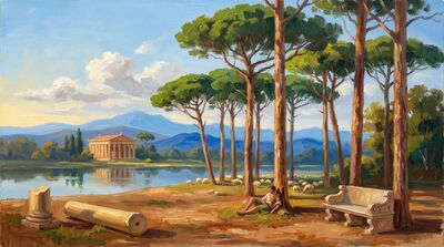 Sacred Stone Pine Grove Arcadian Canvas Painting