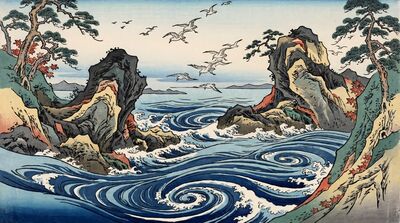Coastal Whirlpools Canvas Wall Art