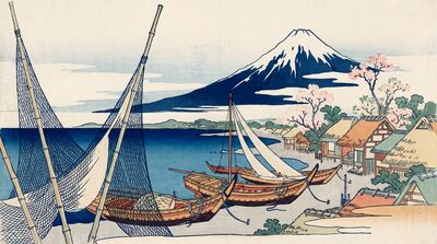 Mount Fuji From Fishing Village Canvas Painting
