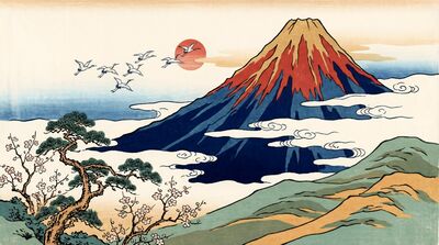 Mount Fuji at Sunrise Canvas Painting