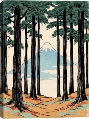 Mount Fuji From Pine Forest Canvas Wall Art