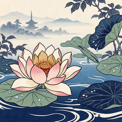 Lotus in Bloom Canvas Painting