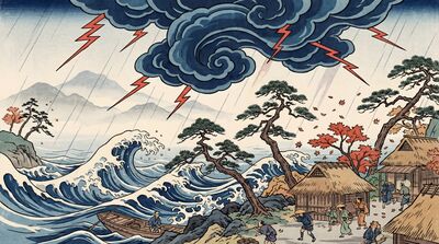 Typhoon Approaching Canvas Wall Art