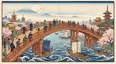 Great Bridge Crossing Canvas Painting