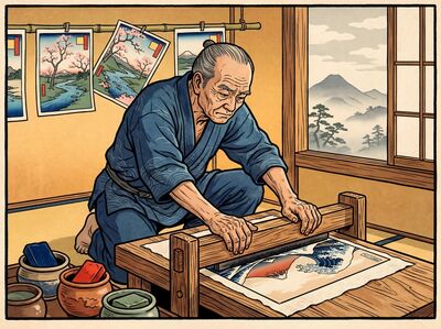 Woodblock Printer Canvas Wall Art