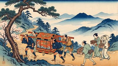 Carrying Palanquin Canvas Painting