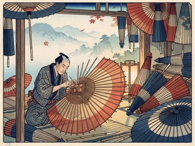 Umbrella Maker Canvas Wall Art