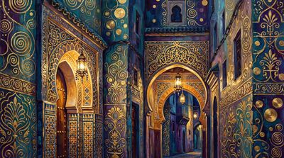 Gustav Klimt Moroccan Medina Alleyway Canvas Wall Art