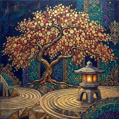 Gustav Klimt Japanese Maple Garden Canvas Wall Art
