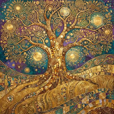 Gustav Klimt Ancient Oak Tree Portrait Canvas Painting