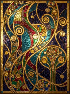 Gustav Klimt Art Nouveau Window Design Canvas Painting